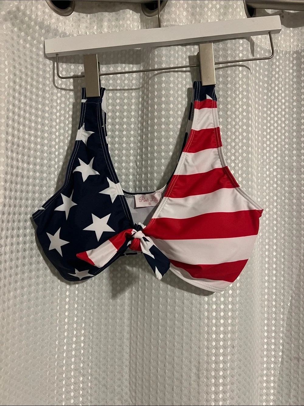 Patriotic Red & Blue Women's Bikini Top - Stars & Stripes